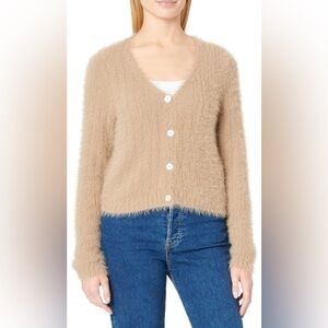 Vero Moda Tan Fuzzy Cardigan